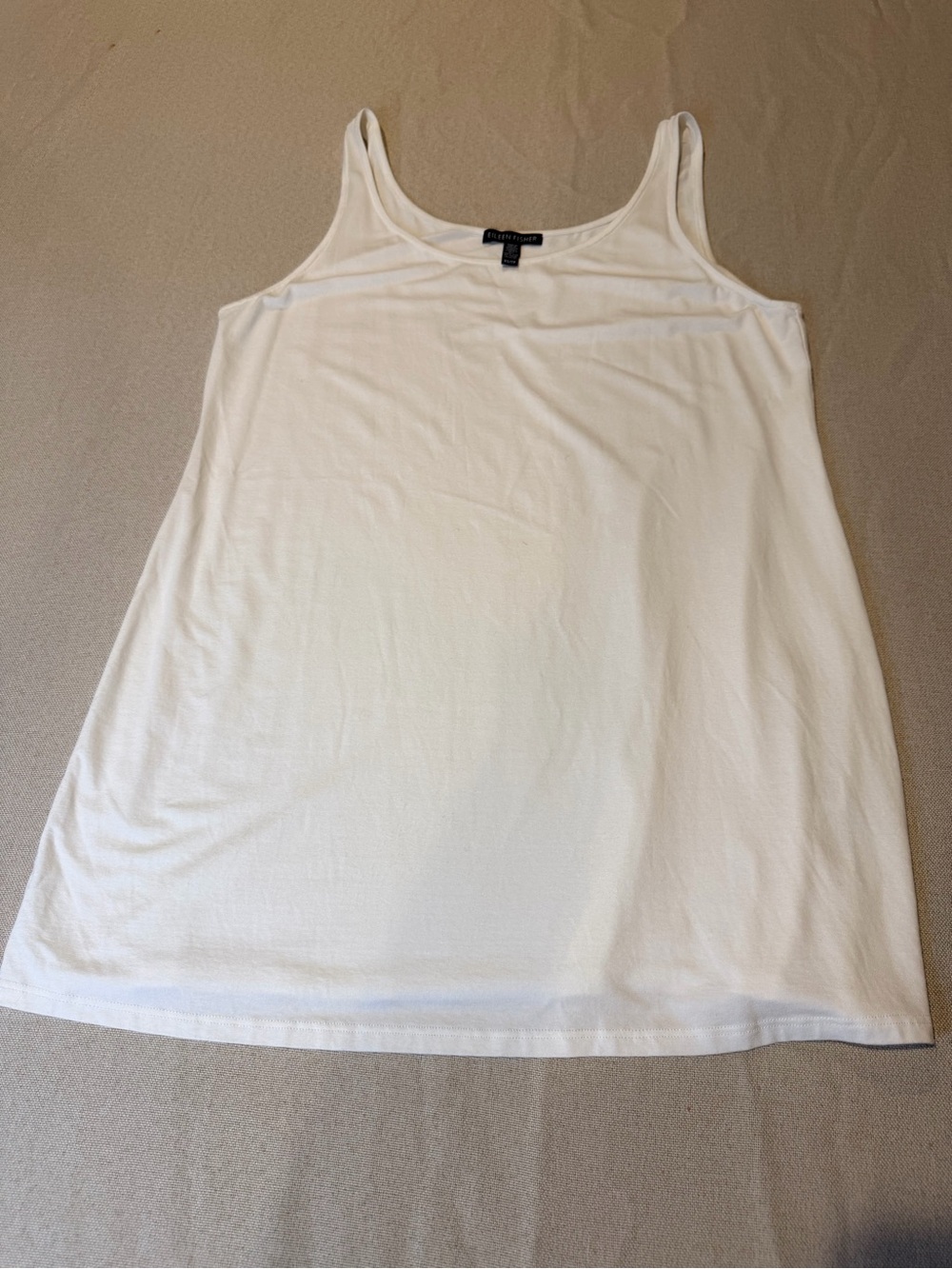 Eileen Fisher White Scoop Neck Tank
